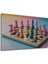 Pastel Renkli Satranç Tahtası Modern Sanat Dekoratif Ahşap Ev/işyeri/ofis Kare Tablo 3