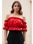 Madonna Yaka Kadın Bluz – Lastik Detaylı Rahat Kesim 3