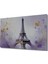 Eiffel Kulesi Lavanta Rüyası Sulu Boya Görünümlü Dekoratif Ahşap Ev/işyeri/ofis Kare Tablo 2