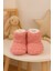Bebek & Çocuk Kaydırmaz Tabanlı Ev Botu / Panduf / Kışlık Peluş Bot Pembe Renk 2
