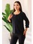 Yeni Sezon Kadın Siyah Renkli Taşlı/parlak/ışıltılı Bağlamalı/bağlama Detaylı Uzun Kollu Bluz – Kadın Bluz 2
