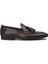 Erkek Hakiki Deri Taba Rengi Vintage Püsküllü Loafer - 01701MTBAC22 1