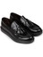 Erkek Hakiki Deri Siyah Rahat Loafer Ayakkabı - 02001MSYHP01 4