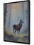 Çerçeve Görünümlü Sisli Ormanda Geyik Yağlı Boya Görünümlü Işyeri/ofis Dekoratif Ahşap Kare Tablo 2