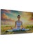 Yoga Yapan Kadın Huzurlu Doğa Manzarası Yağlı Boya Görünümlü Dekoratif Ahşap Ev/işyeri/ofis Tablo 3
