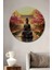 Sakura Çiçekleri ve Buda Meditasyon Yağlı Boya Görünümlü Dekoratif Ahşap Ev/işyeri/ofis Tablo 1