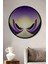 Çerçeve Görünümlü Mor Altın Işık Hüzmesi Soyut Sanat Ev/işyeri/ofis Dekoratif Ahşap Yuvarlak Tablo 1