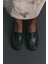 Loafer 2510 - Büzgülü Detaylı Siyah Kadın Loafer 11