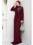 Eylül Tesettür Abiye Bordo 4