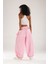 Tasarım Keten Pembe Baggy Pantolon 4
