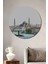 Istanbul Silüeti Kara Kalem Görünümlü Dekoratif Ahşap Ev/işyeri/ofis Yuvarlak Tablo 1