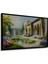 Çerçeve Görünümlü Rüya Sarayı Bahçesi Yağlı Boya Görünümlü Dekoratif Ahşap Işyeri/ofis Kare Tablo 3