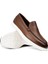 Erkek Hakiki Deri Taba Rengi Loafer Ayakkabı - 01957MTBAE03 3