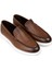 Erkek Hakiki Deri Taba Rengi Loafer Ayakkabı - 01957MTBAE03 4