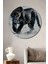 Siyah Panter Sulu Boya Görünümlü Dekoratif Ahşap Dekoratif Ev/işyeri/ofis Yuvarlak Tablo 1