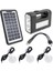 Powermaster Solar Güneş Enerji Panelli 3 Ampullü Kamp Lambası Aydınlatma Powerbank Özellikli Çoklu Şarj Kablolu 4