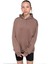 Kahve Kanguru Cepli Basic Şardonlu Kız Çocuk Kapüşonlu Sweatshirt 21208 3