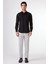 Siyah Düz Renk Slim Fit Uzun Kol Erkek Gömlek 4