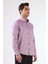 Lila Erkek Slim Fit Düz Brent Düğmeli Yaka Uzun Kol Gömlek - 102464 6
