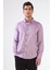 Lila Erkek Slim Fit Düz Brent Düğmeli Yaka Uzun Kol Gömlek - 102464 8