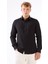 Siyah Erkek Slim Fit Gofre Desenli Brent Yaka Uzun Kol Gömlek - 104815 7
