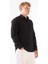 Siyah Erkek Slim Fit Gofre Desenli Brent Yaka Uzun Kol Gömlek - 104815 8