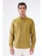 Hardal Erkek Slim Fit Düz Brent Düğmeli Yaka Uzun Kol Gömlek - 102454 5