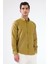 Hardal Erkek Slim Fit Düz Brent Düğmeli Yaka Uzun Kol Gömlek - 102454 8