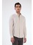 Bej Erkek Slim Fit Düğmeli Yaka Uzun Kol Gömlek 9