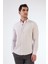 Bej Erkek Slim Fit Düğmeli Yaka Uzun Kol Gömlek 10