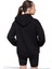 Siyah Kanguru Cepli Basic Şardonlu Kız Çocuk Kapüşonlu Sweatshirt 21207 4