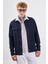 Lacivert Çıtçıt Kapamalı Cepli Overshirt Gömlek 1