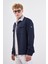 Lacivert Çıtçıt Kapamalı Cepli Overshirt Gömlek 2