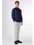 Lacivert Erkek Slim Fit Düz Düğmeli Yaka Uzun Kol Gömlek 3