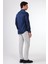 Lacivert Erkek Slim Fit Düz Düğmeli Yaka Uzun Kol Gömlek 4