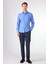Koyu Mavi Erkek Slim Fit Düz Gömlek - 92103 6