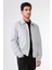 Gri Erkek Regular Fit Düz Klasik Yaka Bomber Mont 8