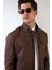 Kahverengi Erkek Regular Fit Düz Hakim Yaka Safari Mont 6