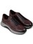 Erkek Bordo Hakiki Deri Sneaker Ayakkabı - 01984MBRDE03 4