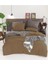Natural Çift Taraflı Çift Kişilik Nevresim Takımı Kahve Gri 1