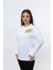 Kadın Beyaz Uzun Kollu Çiçek Baskılı Tshırt 3