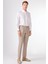 Kahverengi Erkek Slim Fit Çizgili Keten Pantolon - 104544 5