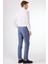 Indigo Erkek Slim Fit Çizgili Keten Pantolon - 104537 7
