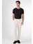 Bej Erkek Slim Fit Düz Pileli Pantolon - 104463 4