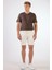Ekru Erkek Slim Fit Çizgili Casual Short - 104661 9
