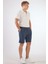 Indigo Erkek Slim Fit Gofre Desenli Short - 104682 5