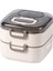 Bento Paslanmaz Çelik 1300ML Iki Katlı Sızdırmaz Lunch Box Yemek Kabı Beslenme 4