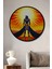 Çerçeve Görünümlü Horus ve Piramitler Yağlı Boya Görünümlü Dekoratif Ahşap Ofis Yuvarlak Tablo 1