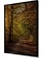 Çerçeve Görünümlü Güneş Işınlı Sonbahar Ormanı Yağlı Boya Görünümlü Dekoratif Ahşap Ofis Kare Tablo 2