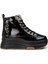 Kadın Rugan Siyah High Top Sneaker - 25336ZSYHC01 1